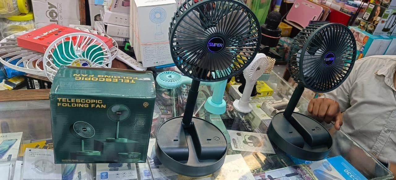 Adjustable Rechargeable Standing Fan (Green)