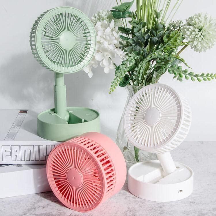 Adjustable Rechargeable Standing Fan (Green)